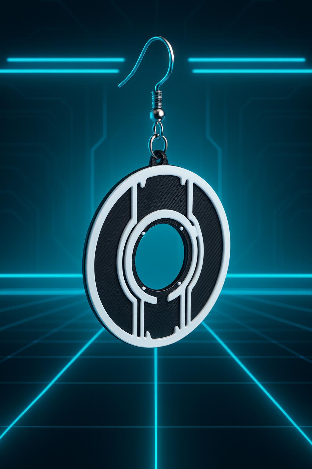 Tron Legacy Inspired Identity Disc Earrings