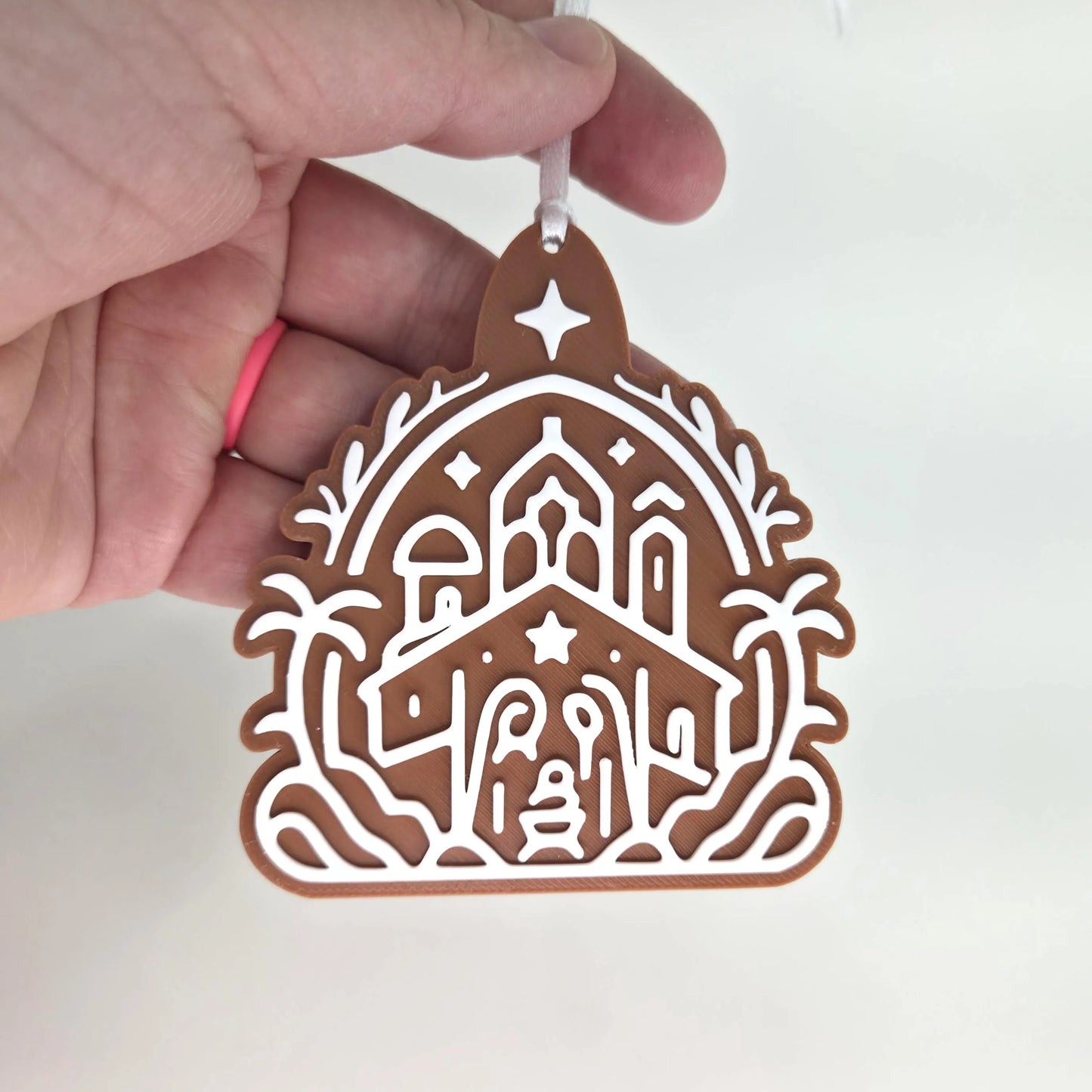 Gingerbread Bethlehem Nativity Ornament