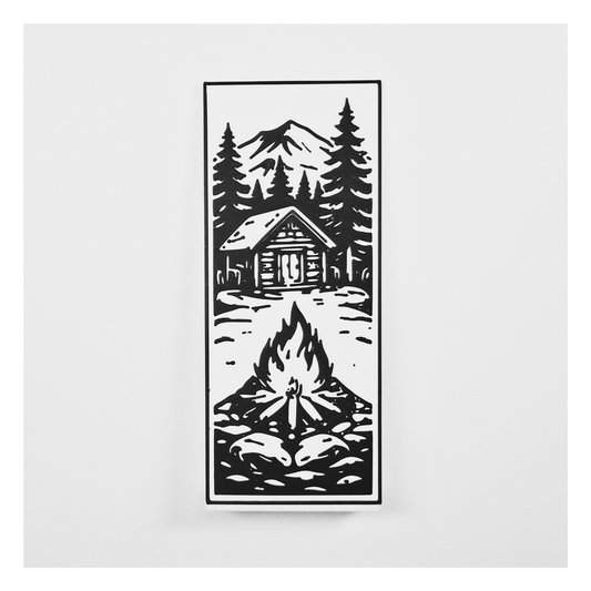 Campfire Cabin Scene Bookmark