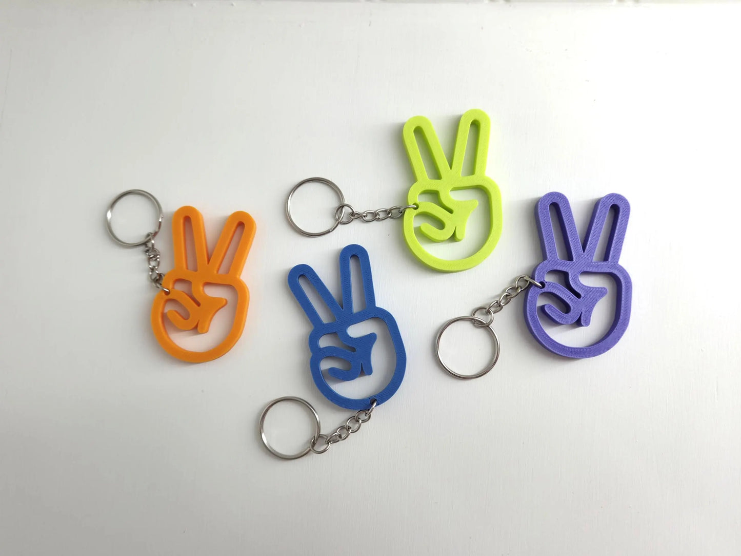 Retro 60s Style Peace Sign Keychain