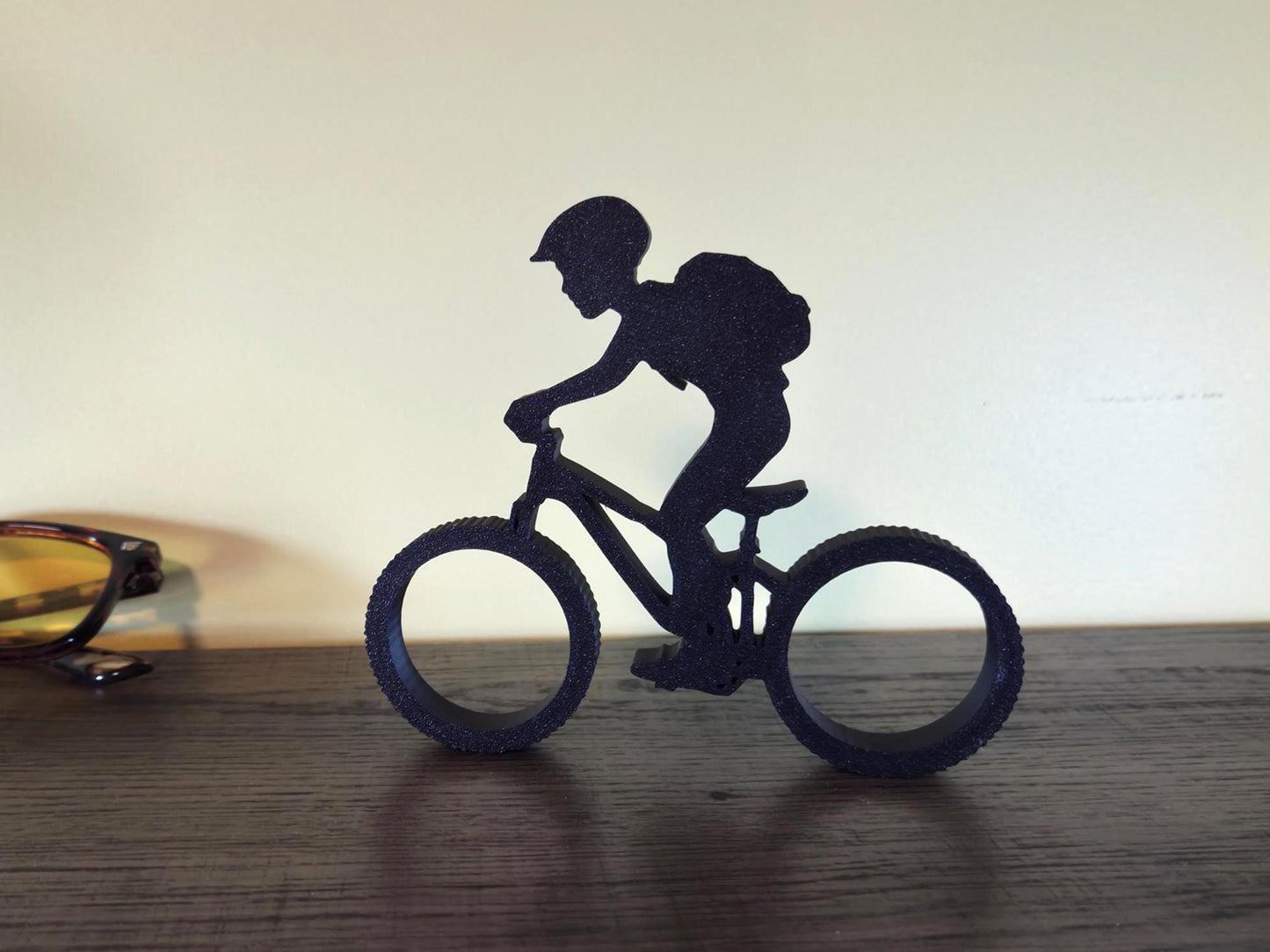 Minimalist Mountain Biker Sculpture