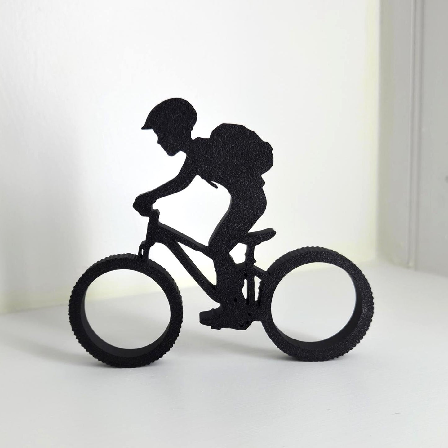 Minimalist Mountain Biker Sculpture
