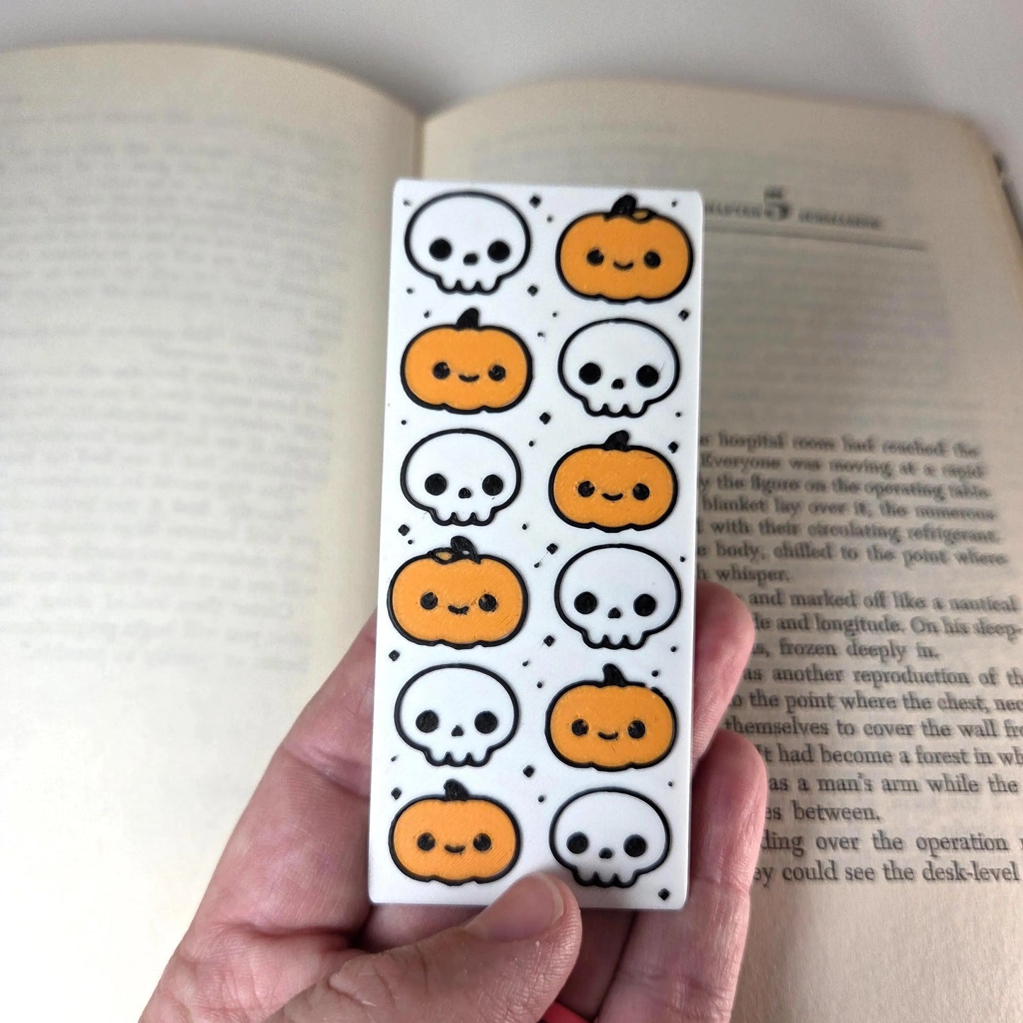 Pumpkin & Skull Halloween Bookmark