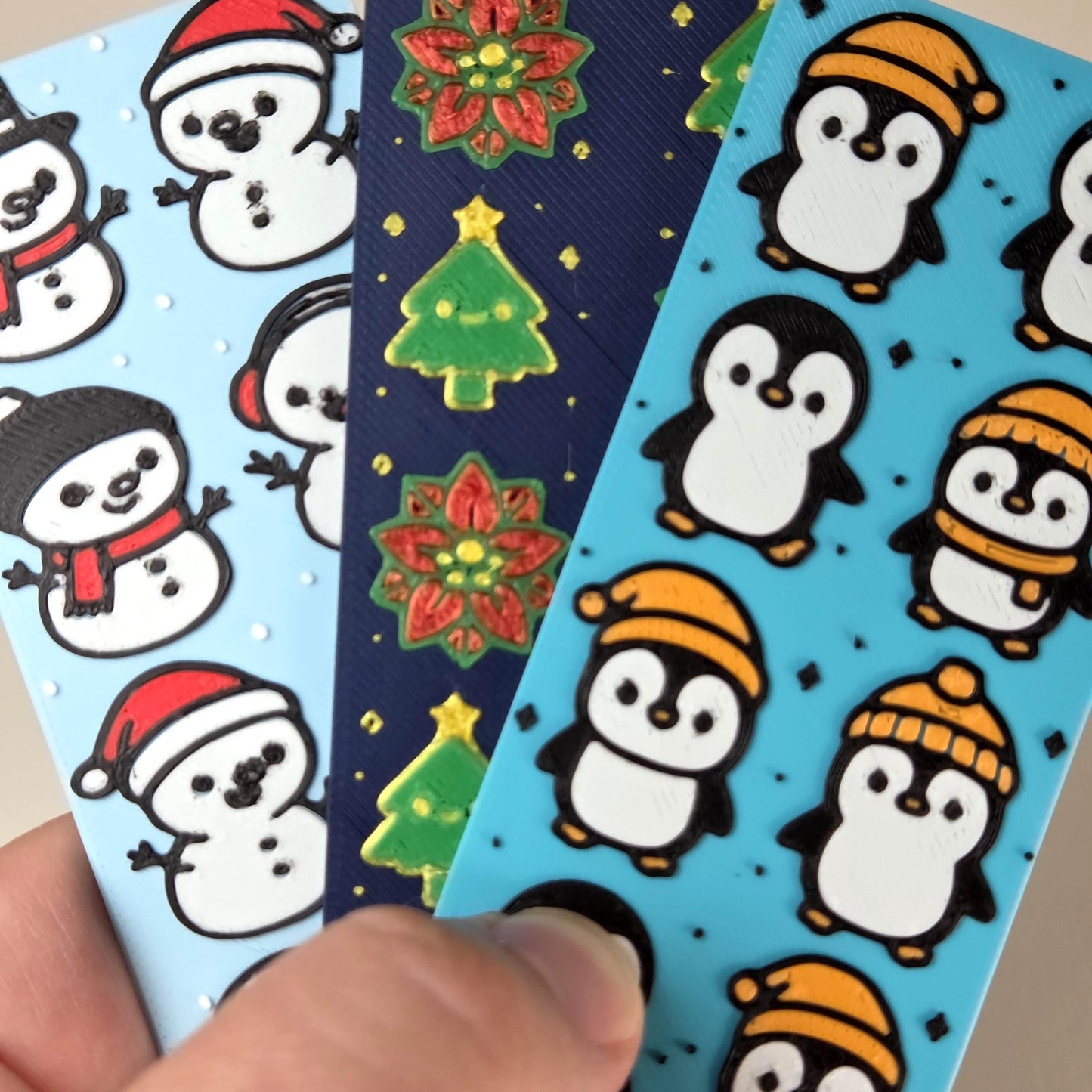 Christmas Tree & Poinsettia Holiday Bookmark