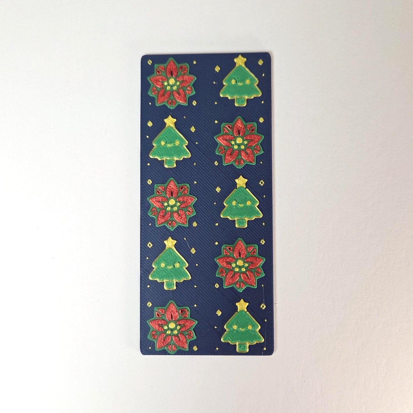 Christmas Tree & Poinsettia Holiday Bookmark