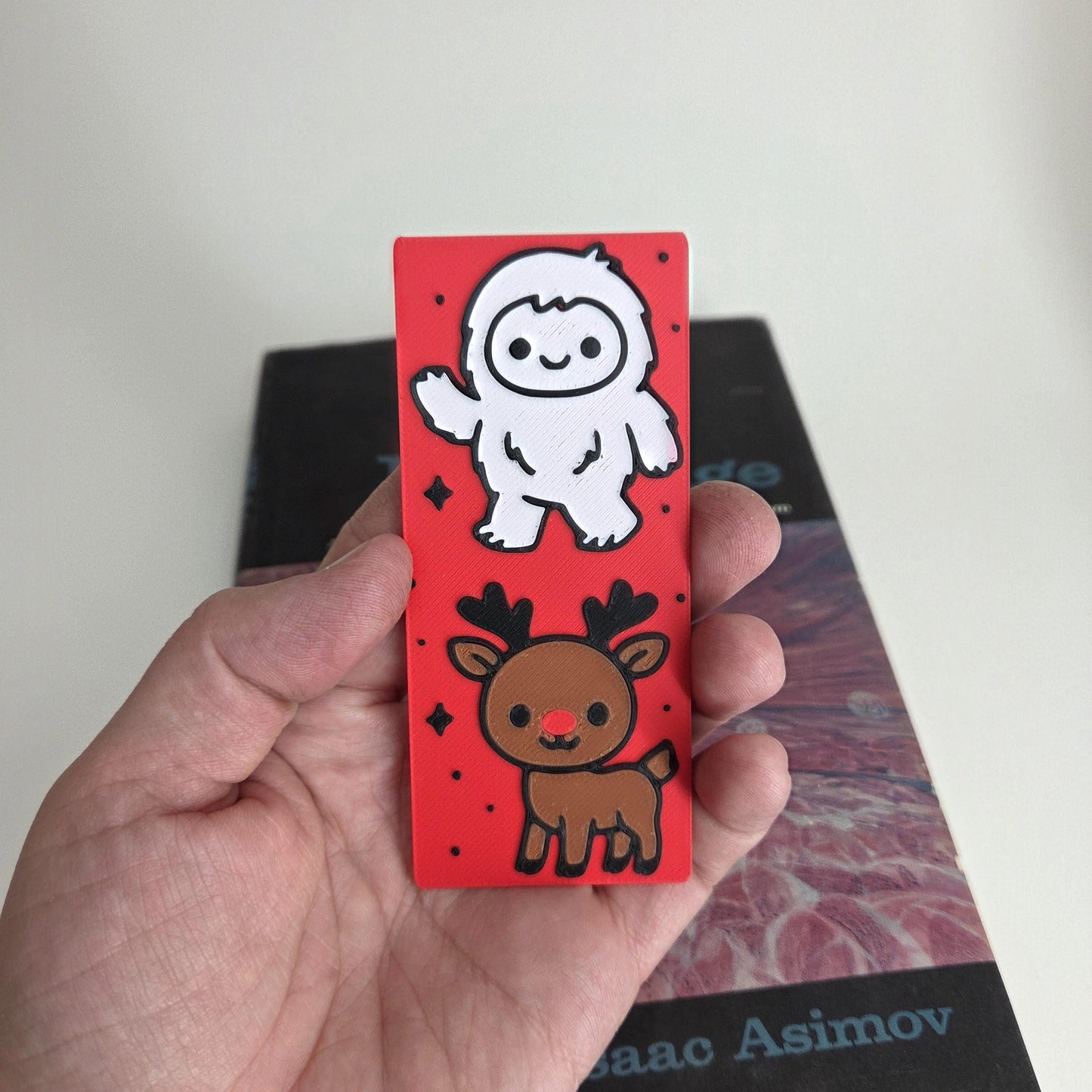 Reindeer & Yeti Christmas Bookmark