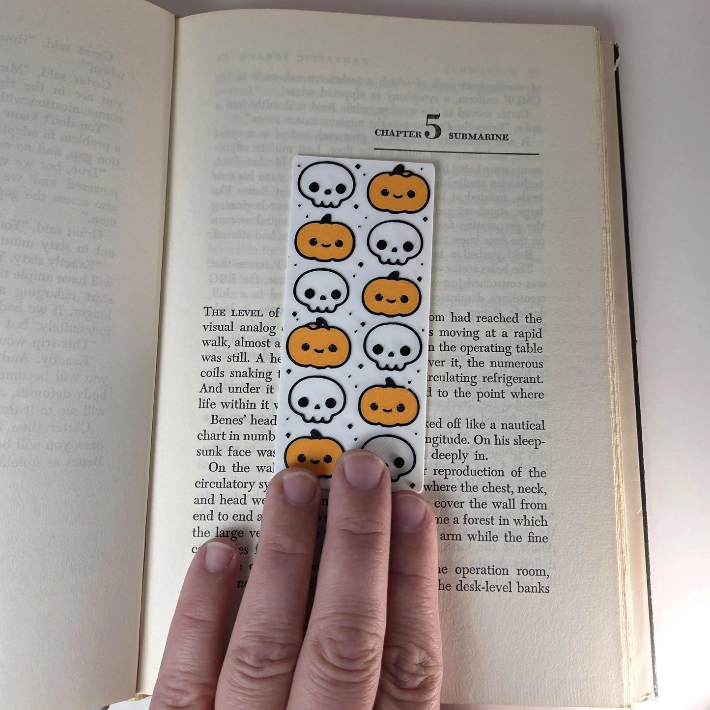 Pumpkin & Skull Halloween Bookmark