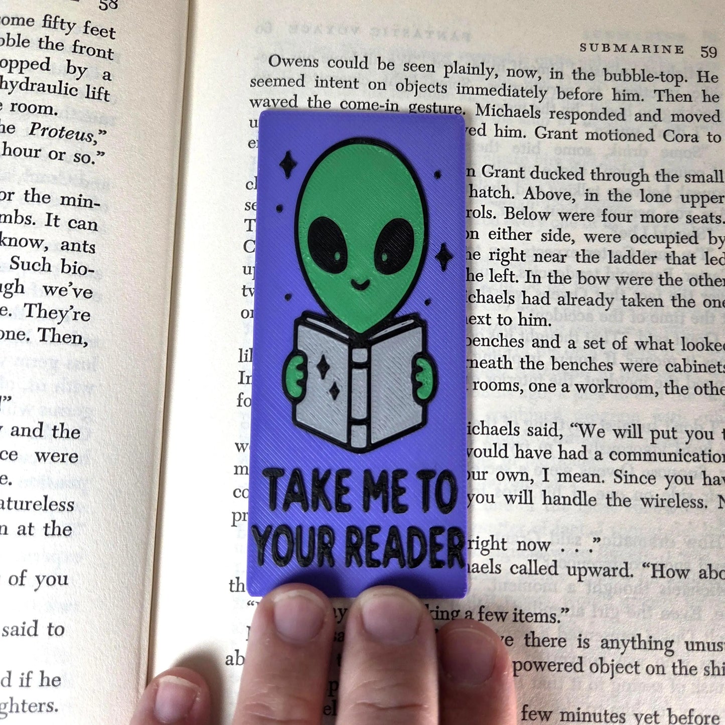 Alien "Take Me to Your Reader.” Bookmark