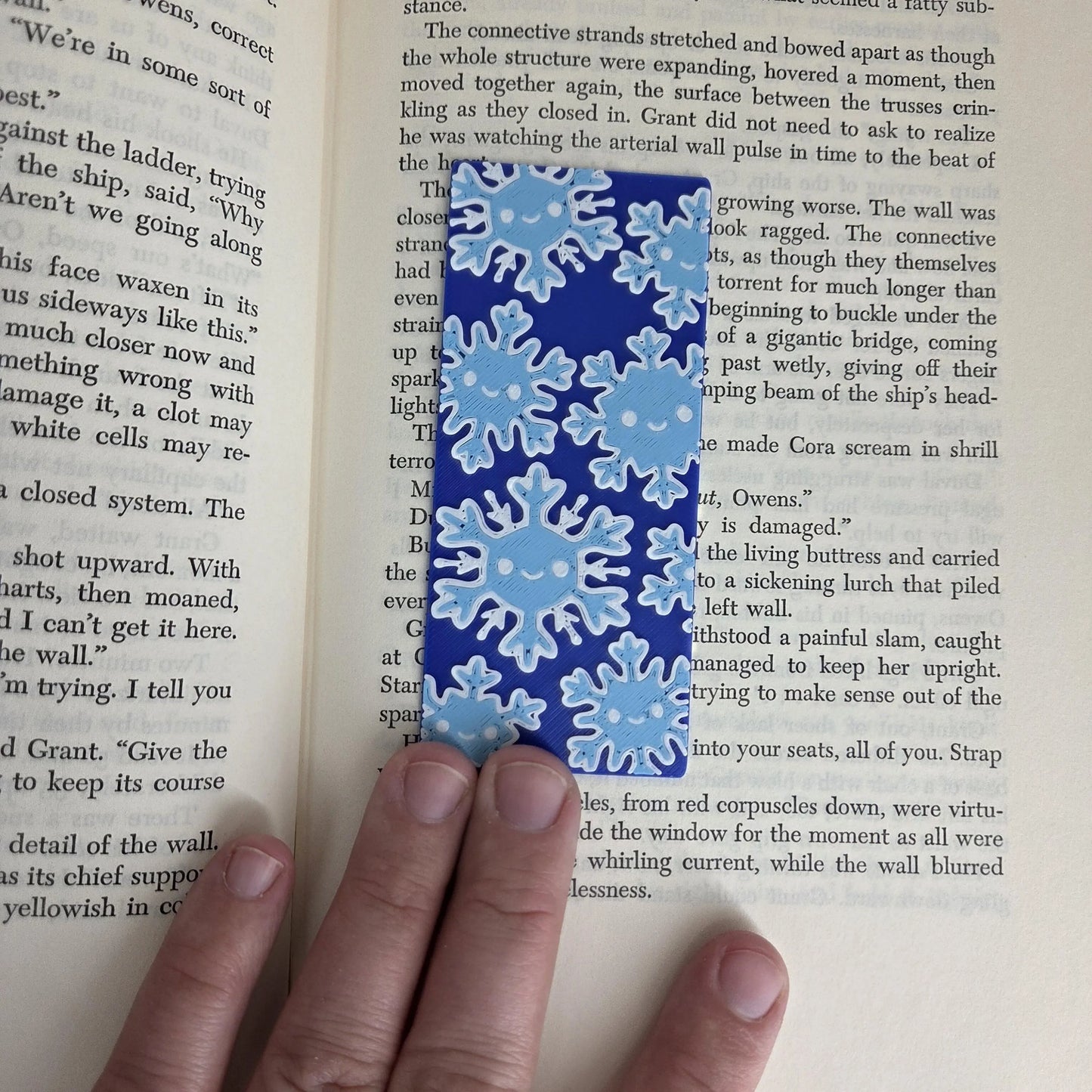 Smiling Snowflakes Winter Bookmark