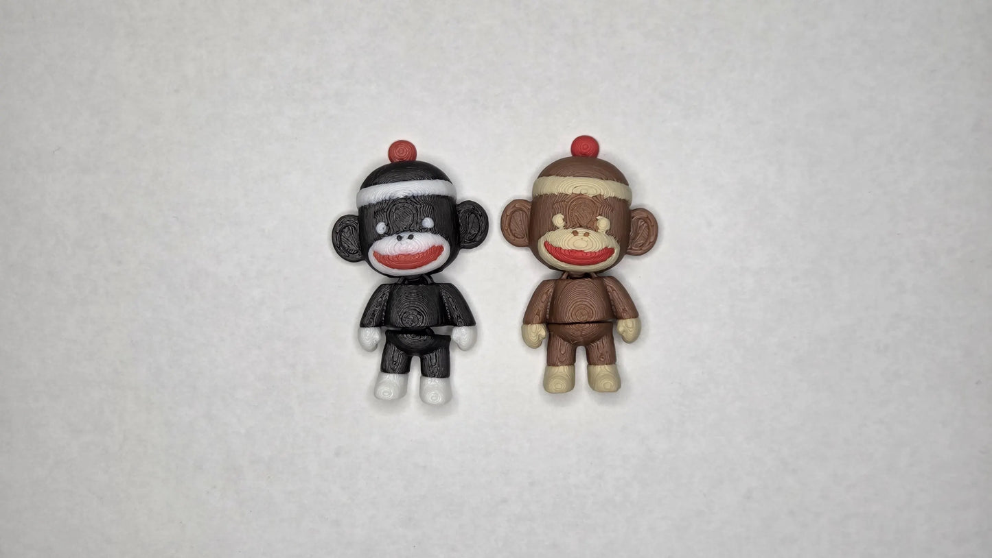 Mini Sock Monkey Flexi Toy