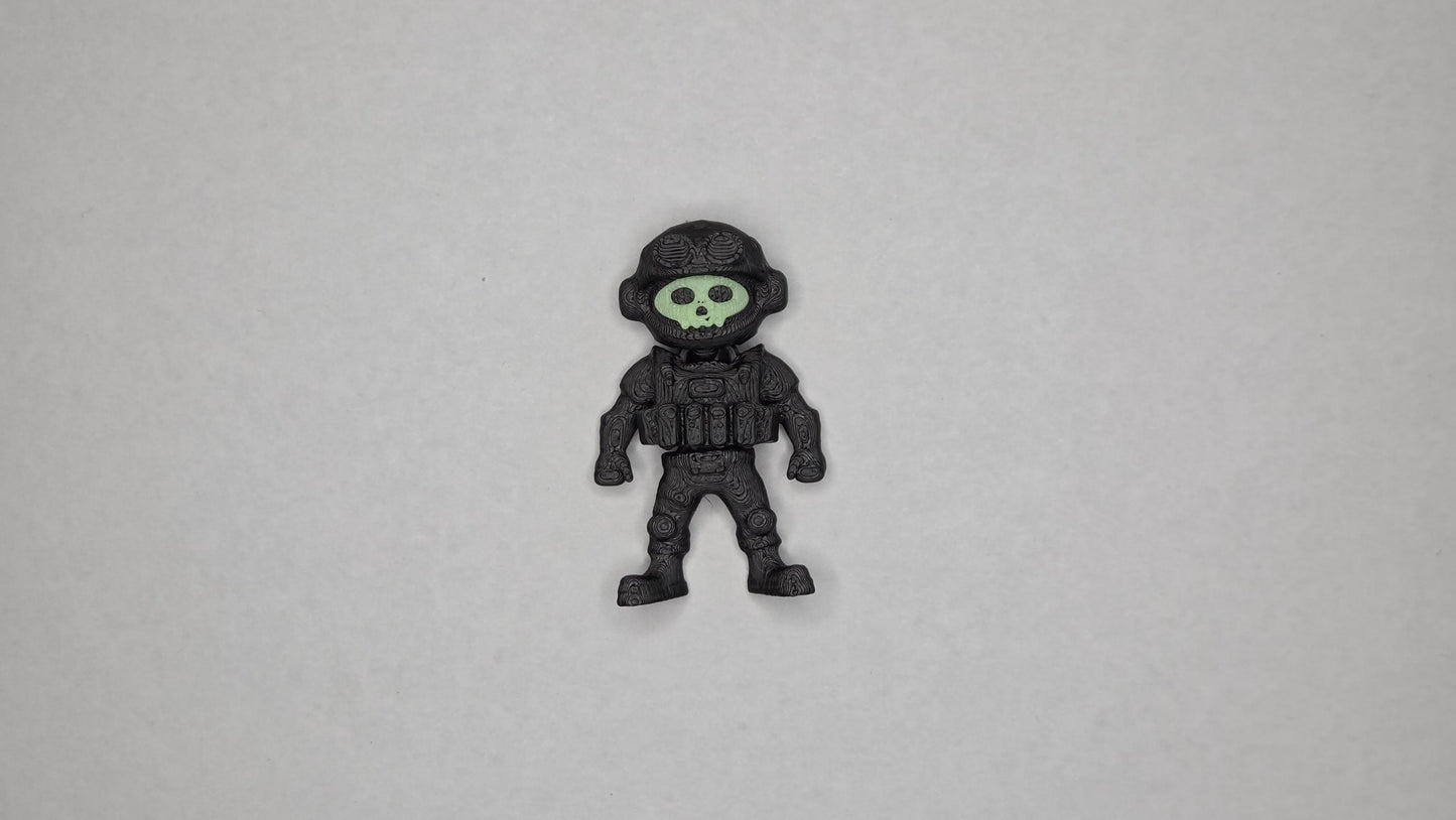 Mini Skull Soldier Flexi Figure or Keychain